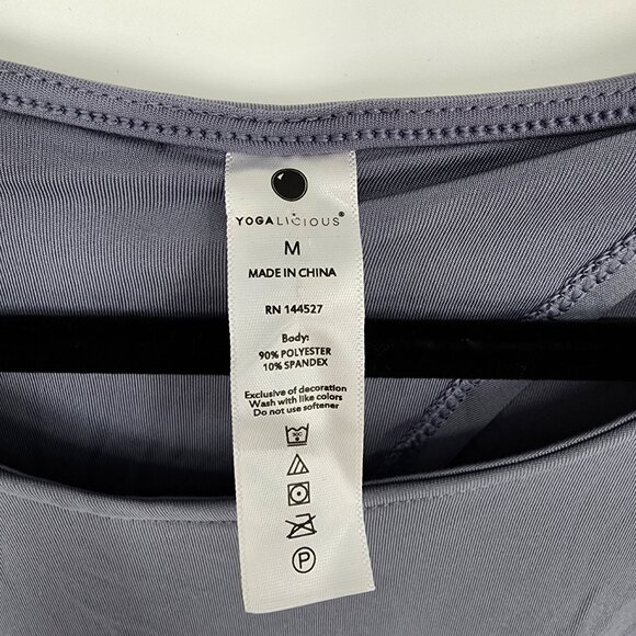 3/$25 155. Yogalicious Tank Top M Sleeveless Workout Gray Racerback Open Back - Picture 6 of 11